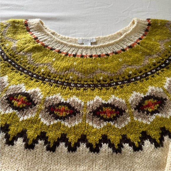 J. Jill Cream and Olive Patterned Sweater - Picture 2 of 10